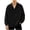 Black sweatshirt for men #2, variant on Camp Collar Shirt Men Lapel Button Front Blouse Casual Chest Pocket Loose Fit Long Sleeve Daily Tops with Relaxed Curved Hem Design Black,L