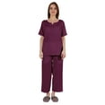thumbnail image 1 of Inkmeso Short Sleeve Nightwear Pajama Set For Women Henley T-Shirt & Pajama Sleepwear Set, 1 of 7