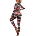 thumbnail image 6 of Rdhnmea Women Christmas  one-piece  V Neck Bodycon One Piece Pajamas Christmas Cartoon Printed Jumpsuit Bodysuit Sleepwear, 6 of 7