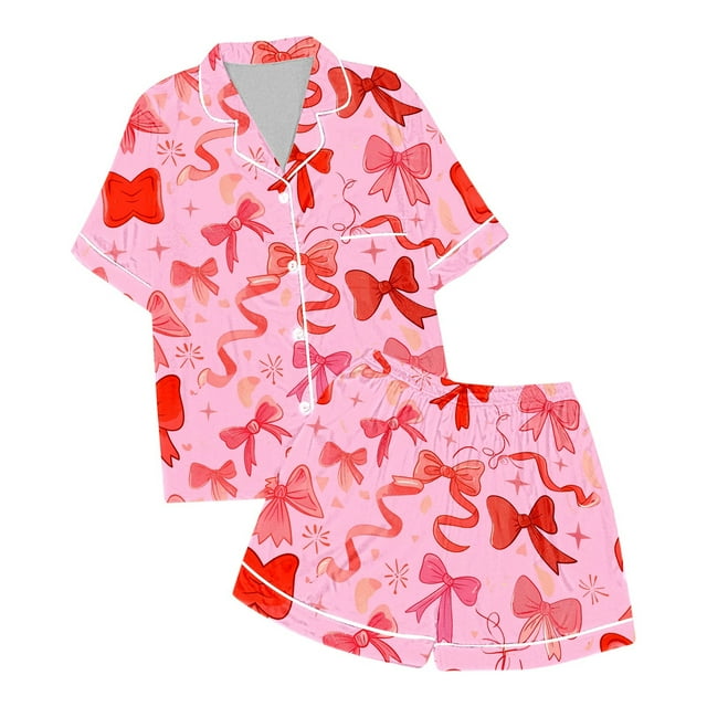 Pyjamas Imprimés Nœud Papillon Décontractés pour Filles