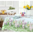 thumbnail image 6 of Newbridge Easter Bunny Meadow Fabric Bordered Tablecloth - Blue Gingham Bunny Rabbit Wrinkle and Stain Resistant Checkered Fabric Spring Tablecloth, 52” x 70” Oblong/Rectangle, 6 of 9