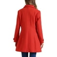thumbnail image 4 of INSPIRE CHIC Women's Classic Single Breasted Winter Long Trenchcoat with Pockets M Reds, 4 of 7
