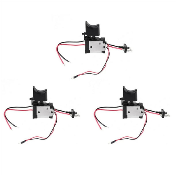 3X Interruptor de Taladro EléCtrico DC7.2-24V Taladro InaláMbrico Control de Velocidad BotóN Disparador Luz Piezas de Herramientas EléCtricas para