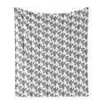 thumbnail image 1 of Black and White Soft Flannel Fleece Throw Blanket, Repetitive Pattern of Outline Exotic Cactus Plants Image, Cozy Plush for Indoor and Outdoor Use, 50" x 70", Black and White, by Ambesonne, 1 of 5
