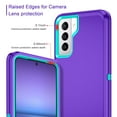 thumbnail image 3 of I-HONVA For Samsung Galaxy S21 Case,3-Layer Military Grade Drop Protection Anti-Slip Rugged Shockproof Dustproof Protection 6.2 inch Phone Case,Purple Turquoise, 3 of 6