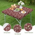 thumbnail image 4 of Maroon Footballs Pattern Square Fitted Tablecloth with Elastic Edge,Square Table Cover,Washable Elastic Table Cover for Home Kitchen Party Decor 34"x34", 4 of 6