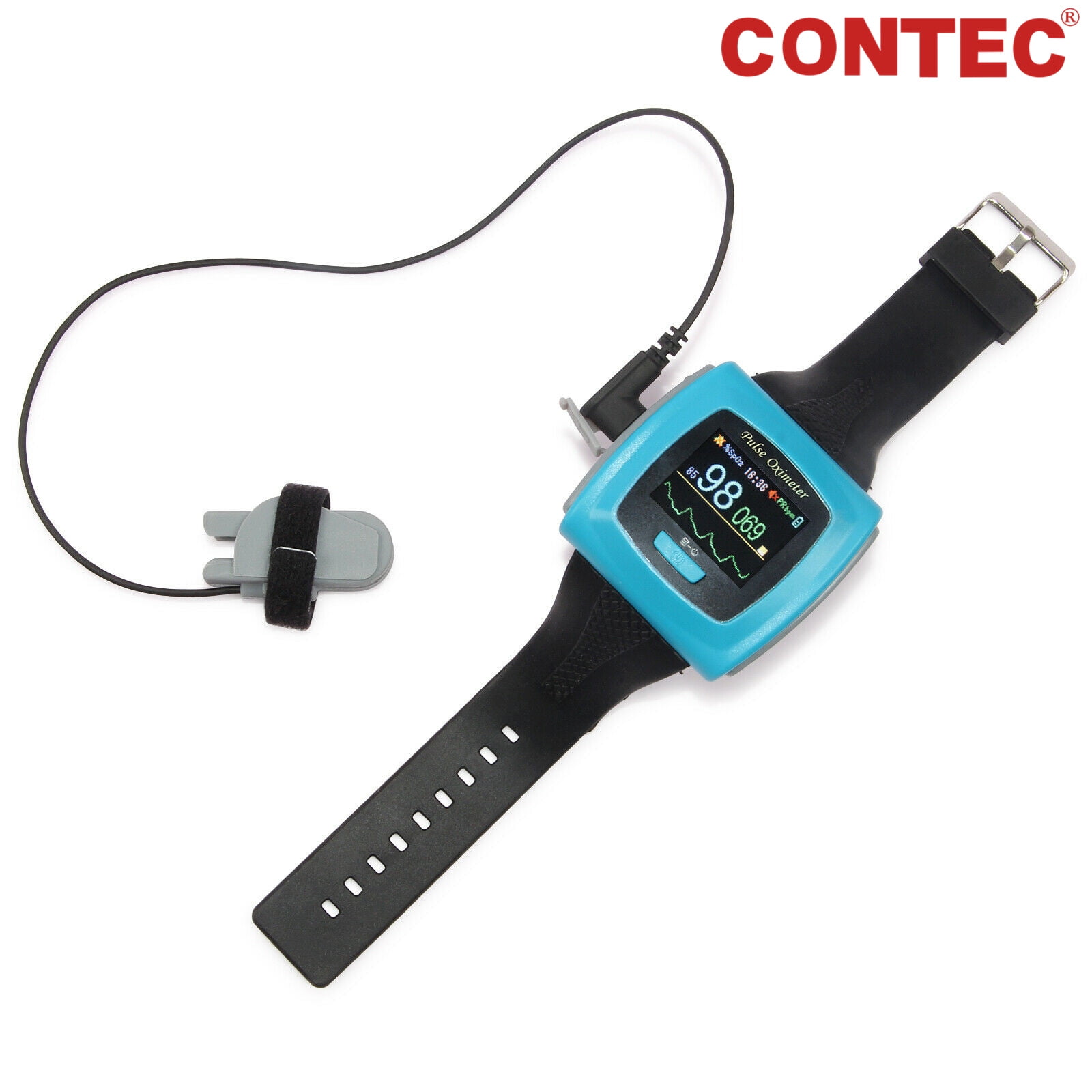 CONTEC CMS50F Wrist Finger Pulse Oximeter Fingertip SpO2 24Hour Monitor