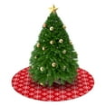 thumbnail image 3 of 36 Inch Christmas Tree Skirt – Velvet Plush Tree Mat, Soft Thickened Polyester with Red Ties, Single-Sided Printing, Available in 30in/36in/48in, Perfect for Holiday Xmas Tree Decoration, 3 of 7