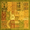 thumbnail image 1 of Ahgly Company Indoor Square Abstract Yellow Modern Area Rugs, 5' Square, 1 of 4