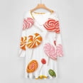 thumbnail image 4 of Sweets And Rainbow Lollipops Pattern Long Sleeve Dresses For Women Vintage Elegant Party Dress Oversized V-neck Dress S-8XL, 4 of 7