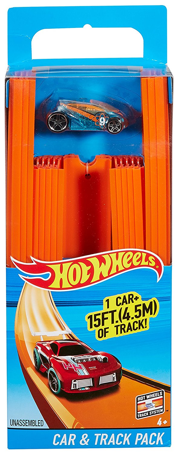 Hot Wheels Track Builder Straight Track with Car, 15 Feet - Styles May Vary, Orange and Blue (BHT77) - image 4 of 7