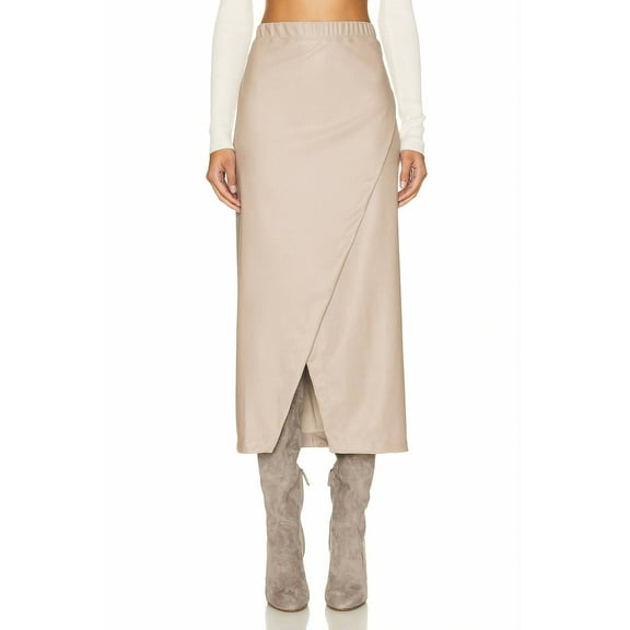 Enza Costa PUTTY Women's Leather Wrap Skirt, US 1