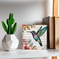 thumbnail image 5 of Hummingbird Wooden Box Sign Hummingbird Gifts Funny Hummingbird Decor for Home Rustic Table Decor Shelf Decorations for Office Wood Block Signs Housewarming Gifts 5x5 In, 5 of 6