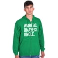 thumbnail image 3 of Worlds Okayest Uncle Niece Nephew Fun Zip Hoodie Sweatshirt Men Brisco Brands 3X, 3 of 5