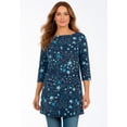 thumbnail image 2 of Roaman's Women's Plus Size Cotton Ultimate Boatneck Tunic With Side Slits, 2 of 6