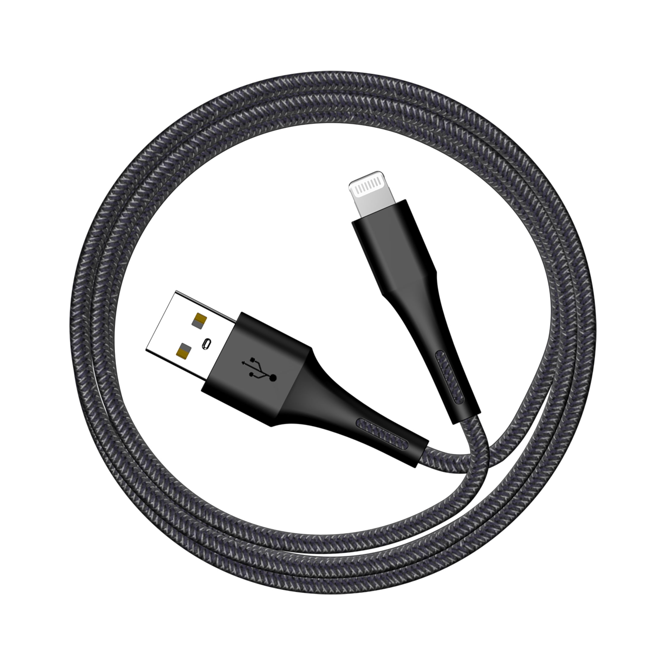 (2 pack) Walmart 6 feet USB Type-a to Lightning Charging and Data  W/ Kevlar Cable for iPhone iPad,  Black