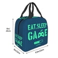 thumbnail image 6 of ZICANCN Insulated Lunch Bag for Women Men, Eat Sleep Game Design Print Blue Reusable Cute Lunch Bags for Picnic School Work Office, 6 of 8