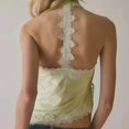 thumbnail image 5 of Women Satin Lace Trim Camisole Tops Silk Halter Tie Side Tank Top Going Out Camisoles Streetwear Green M, 5 of 9