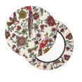 thumbnail image 2 of Kll Dark Enchanted Flowers And Birds Round Bar Chair Cushion Cover 12 Inch,Bar Stool Protector With Elastic, Soft Washable, 2 of 7