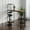 Light Brown Top/Black Frame, variant on Emma + Oliver Modern Bar and Wine Table with 2 Slanted Bottle Shelves and Hanging Stemware Holders, Black Steel Tube Frame with Light Brown Melamine Table Top