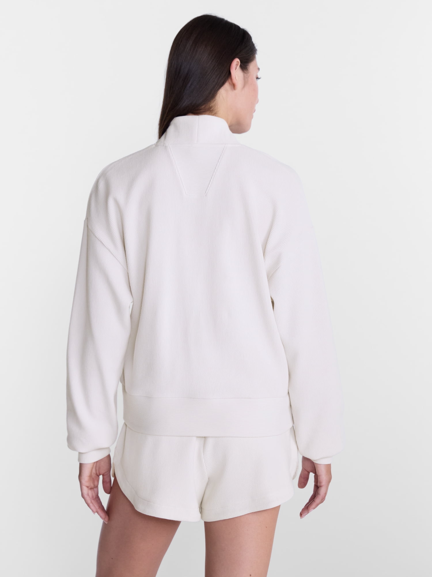 Avia Women's and Women's Plus Ribbed Ottoman Quarter Zip Sweatshirt, Sizes XS-4X