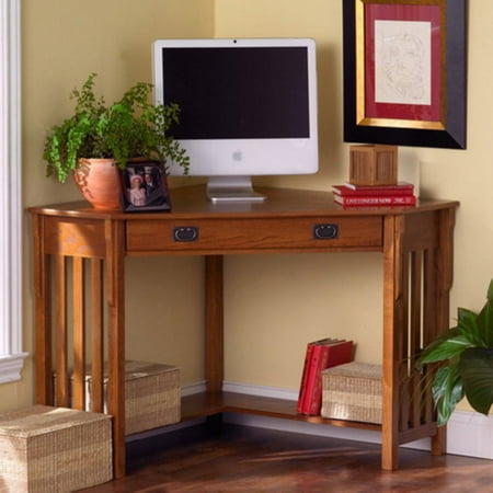 Southern Enterprises Mission Oak Corner Computer Desk