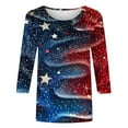 thumbnail image 5 of Odbmxy 3/4 Sleeve T Shirt Women 4th of July Summer Womens Shirts Casual Regular Vacation Vintage Stars Tops, 5 of 5