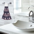 thumbnail image 6 of Haosy 2 Pack Kitchen Wash Cloths with Hanging Loops Absorbent Absorbent Quick Drying Hand Towels, Navy Blue Burgundy Houndstooth, 6 of 7