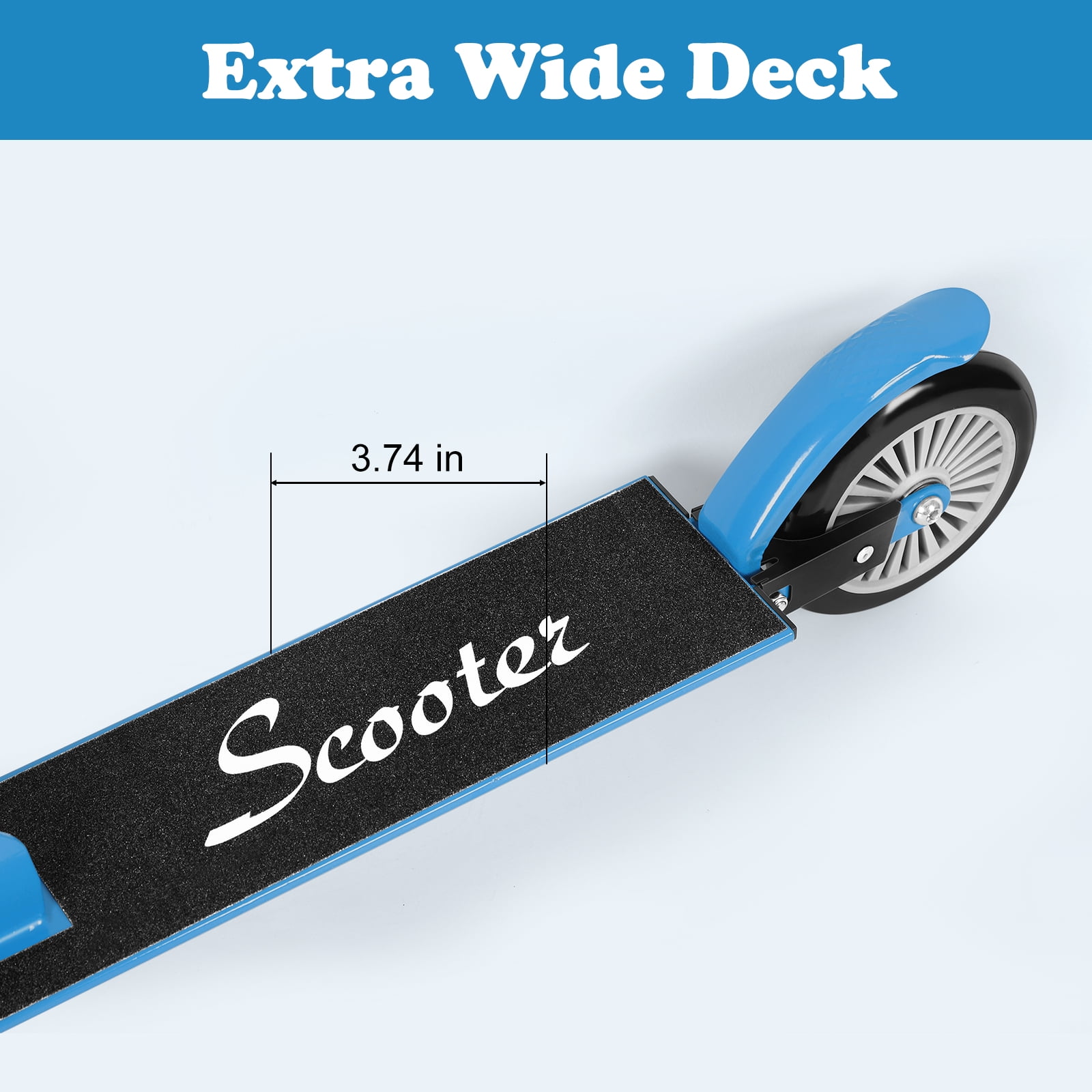 Kick Scooter for Kids Ages 6+ With 2 Wheels, Adjustable Height & Foldable, Sturdy Frame, Blue