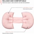 thumbnail image 3 of Pregnancy Pillow for Side Sleeper, Double Wedge Maternity Pillow, Belly Support Pillow, Removable Pillowcase Cotton Cover,(Pink), 3 of 5