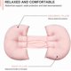 thumbnail image 3 of Pregnancy Pillow for Side Sleeper, Double Wedge Maternity Pillow, Belly Support Pillow, Removable Pillowcase Cotton Cover,(Pink), 3 of 5