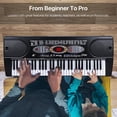 thumbnail image 6 of 61-Key Electronic Keyboard Professionals Digital Kids Piano w/ Compact Size Action Keys, AUX/Microphone IN OUT, Rhythm Programming, Record Playback, Sustain, USB MP3 Player, 6 of 6