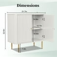 thumbnail image 7 of HLR White Accent Cabinet with Fluted Textured, Modern Sideboard Buffet Cabinet with 2-Doors, 7 of 7