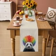 thumbnail image 2 of Funny Panda Table Runner 108 Inches, Rainbow Abstract Animals Bed Runner Dresser Scarves Tabletop for Indoor Outdoor Parties/Ceremony/Banquet, 13"x 108", 2 of 8