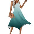 thumbnail image 2 of gakvbuo Summer Tank Dress For Women Maxi Dress Sundress Womens Dresses Sleeveless Round Neck Drawstring Casual Ruffle A-Line Mini Dress, 2 of 8