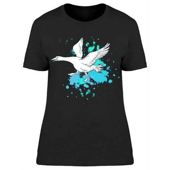Hand Drawn White Goose T-Shirt Women -Image by Shutterstock, Female Medium