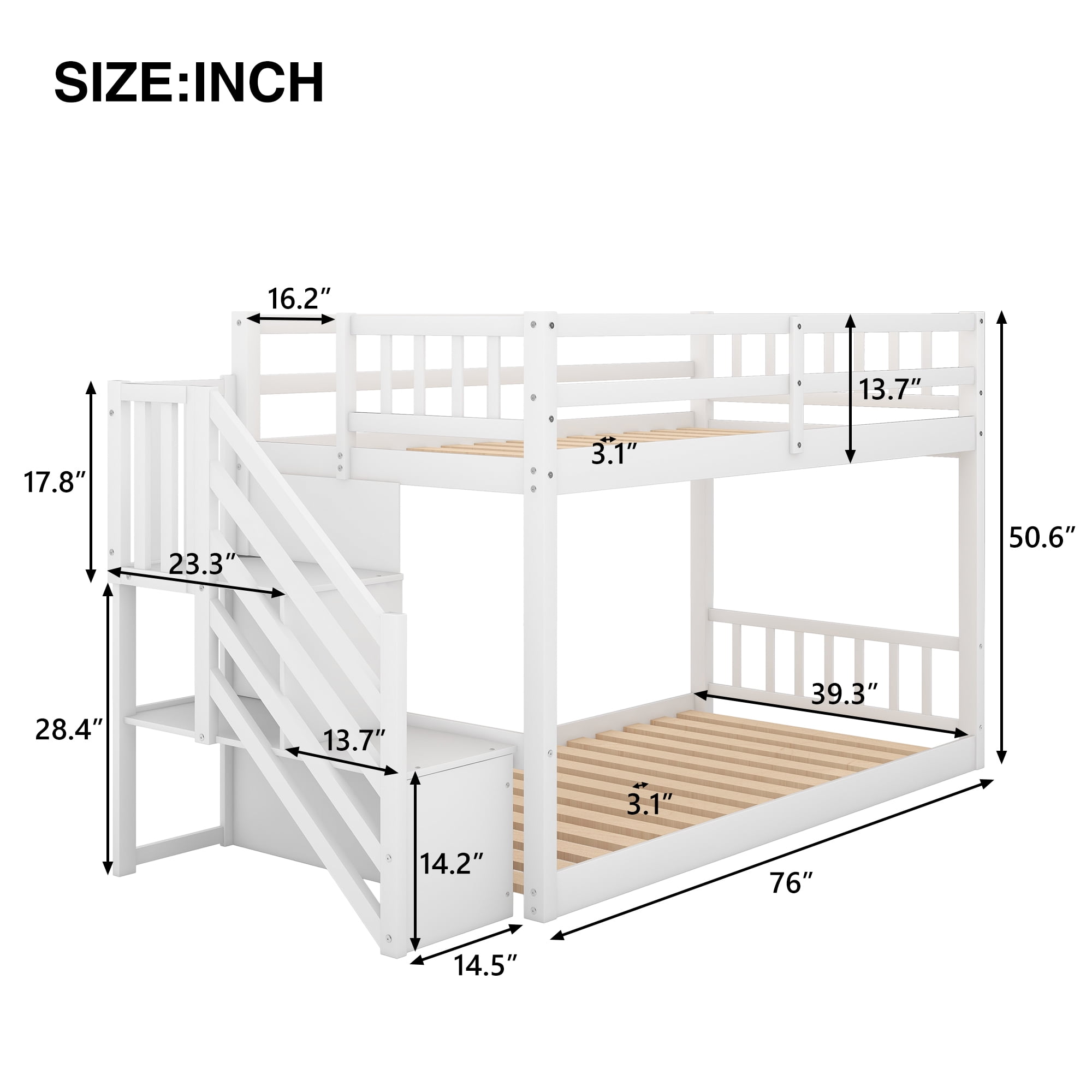 Bunk beds with stairs walmart discount