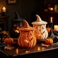 thumbnail image 6 of Seagrass Witch Hat Pumpkin Jack O Lantern Candle Holder Halloween Decor Black 11 inches, 6 of 6