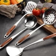 thumbnail image 2 of Espátula para cocinar, espátula ranurada de metal 304 de acero inoxidable para cocina, resistente Sliod Turner con mango ergonómico de fácil agarre, 2 of 6