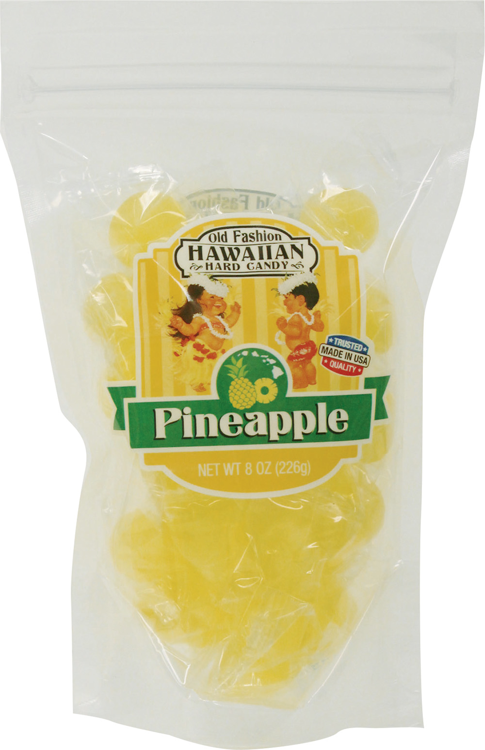 Hawaii Hard Candy Pineapple 8 Oz. Each (4 Bags)