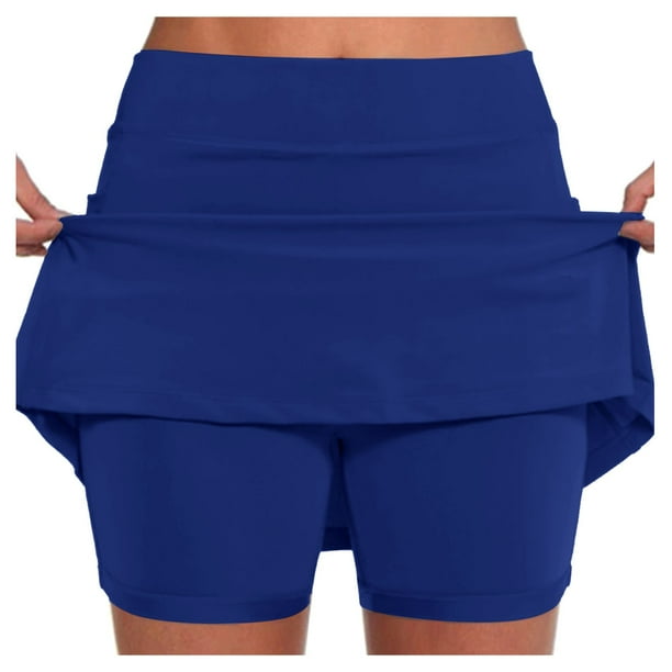 Falda de tenis para mujer con pantalón corto interior - Falda pantalón deportiva de cintura alta para yoga/correr - Tejido de secado rápido, cintura elástica, tallas S-XXXXXL