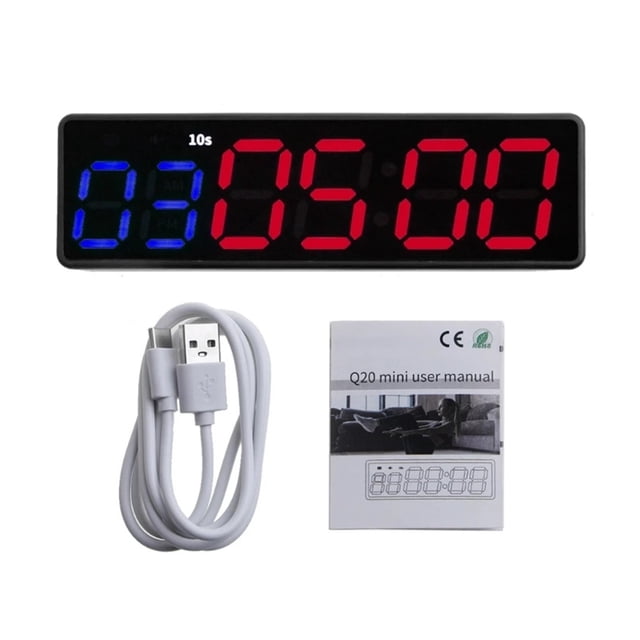 Gym Timer Clock Workout Timer Interval Clock Stopwatch Count Down/Up Interval Timer LED Fitness Training Timer Outdoor