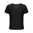 thumbnail image 5 of Yghzkop Women's Casual V-Neck Drop Shoulder Short Sleeve Blouse Solid Color Summer Tops Loose Fit T-Shirt Tee Ladies Shirt Basic Stretch Soft Comfortable Daily Wear Fashion Tunic, 5 of 7