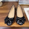 thumbnail image 6 of Shrysg Women's Bowknot Dress Flats Ballet Low Wedge Round Toe Slip-Ons Casual Loafers Breathable Dressy Office Work Flat Shoes Black, 6 of 9