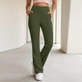 thumbnail image 2 of Edvintorg Womens Yoga Pants High Waisted Stretch Trouser Solid Color Straight Leg Athletic Pant with Pocket Fashion Clothing Army Green S-2XL, 2 of 9