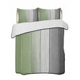 thumbnail image 2 of Quilts Twin Size, Sage Green Gray Ombre Soft Comforter Bedding Set for Bed, Vintage Country Wooden Lightweight Quilted Bedspread with Pillow Cover(2 Pieces) for All Season, 68x86 Inch, 2 of 6