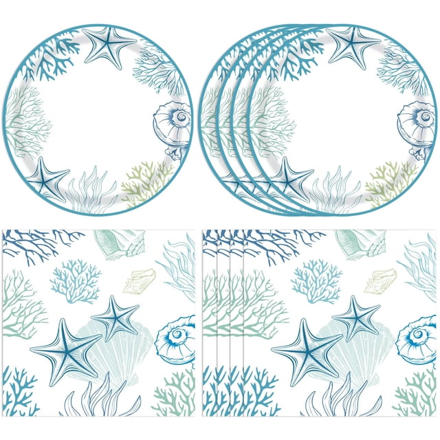 Suministros de fiesta Funnio lucu Seashell Beach Serves, 20 a 40 unidades