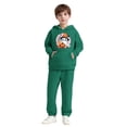 thumbnail image 3 of Auroural Toddler Boys Sweatsuits 2 Piece Winter Long Sleeved Set For Boys And Girls Hoodie Set For Children Hooded Sweatshirt Set For Children Two-piece Sweatshirt Sets Army Green 4 Years, 3 of 6