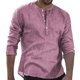 thumbnail image 1 of Camisas Para Hombre Manga Corta Hombre Ropa de estilo casual Color sólido Cuello redondo Camisa de manga larga Primavera y otoño Hombre (Red, L), 1 of 6