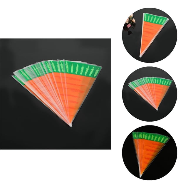 50Pcs/Set Beautiful Carrot Shape Candy Bag Creative Festive Touch Plastic Candy Pouch for Party